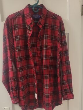 Pendleton Red and Black Plaid Button-Down Shirt